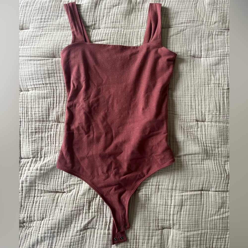 Abercrombie & Fitch Cotton Square Neck Bodysuit